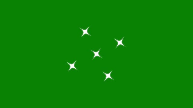 Twinkle star glitter sparkle, sparkling stars Shine animation,fast glowing line motion, white cartoon blinking stars, flat vector doodles, sparkle glitter light effect on green screen background.4K