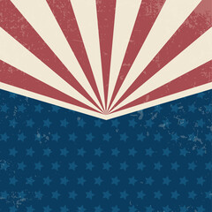 Retro American Stripes Starburst and Stars Background