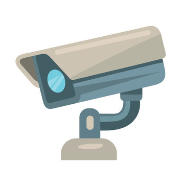 Surveillance camera. Detective. Flat vector clipart, illustration with isolated background.