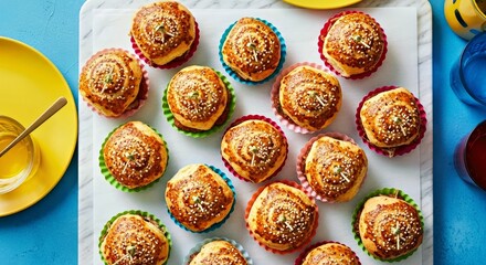 Festive Mini Mississippi Rolls Flat Lay With Playful Wrappers