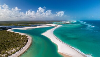aerial lencois maranhense beach turquoise water white sand