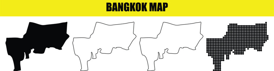 Bangkok map political administrative geographic region isolated vector illustration of city division cartography territory © Ehan
