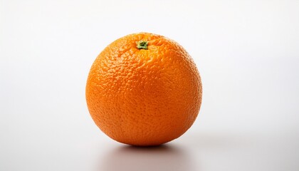 single orange fruit on a plain white surface isolated