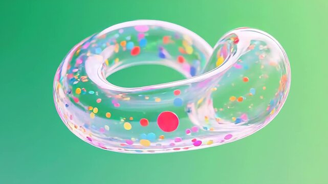 Transparentspiralwithcolorfuldotsandgreengradientbackground