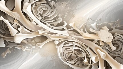 Abstract bone aesthetic background, warm neutral hues with subtle grain texture, fluid abstract movement, timeless and airy mood