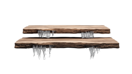 Floating Waterfall Stairs on Transparent Background