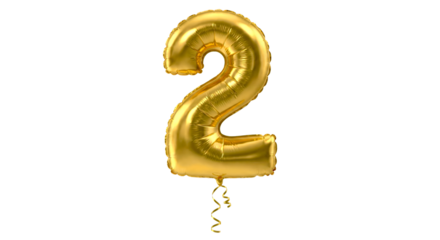 3d gold number 2 foil balloon, decoration number two 