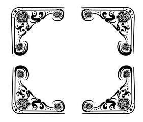 frame with floral ornament. Human made