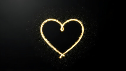 Heart of light with heart shaped smoke on black background romantic love illustration