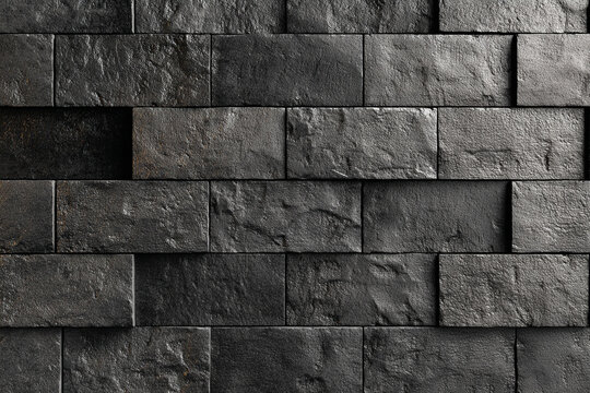 rough textured dark grey stone wall blocks background