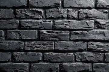 Textured dark grey brick wall background with deep shadows