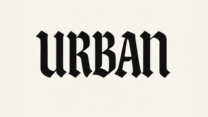Stylized text displaying the word 'URBAN' in a bold, black Gothic font on a light background. The design emphasizes modern urban culture and aesthetics.