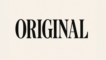 The word 'ORIGINAL' is displayed in bold, vintage-style typography on a light background. The design emphasizes creativity and authenticity.