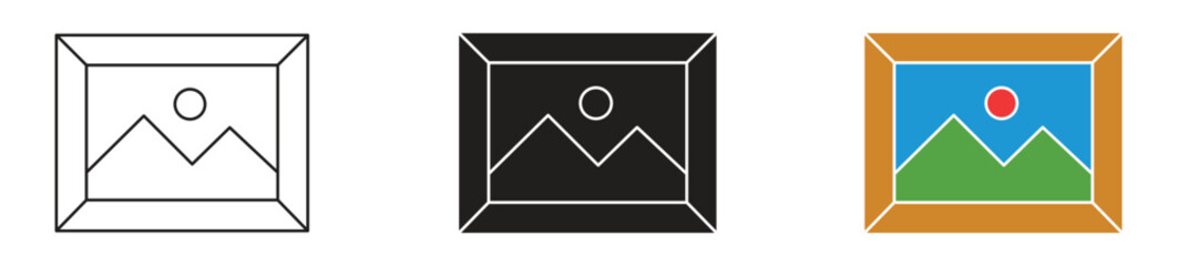 Photo Frame icon collection, vector illustration.