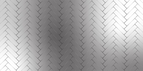 Herringbone floor seamless pattern. Outline editable repeating metro tiles. Vector monochrome background