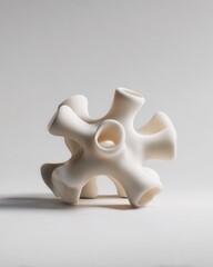 Obraz premium Organic abstract structure with perforations on minimalist neutral background