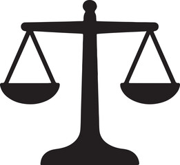 Black silhouette of a balance scale symbol