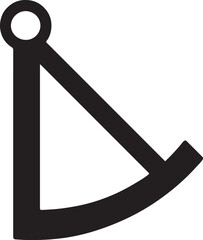 Black nautical anchor on white background symbol