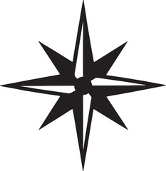 Black compass rose symbol navigation