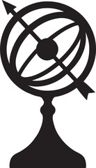 Black armillary sphere on pedestal astronomy 1