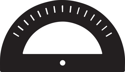 Black speedometer gauge with white markings on white background dial dashboard