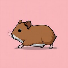 Cute hand drawn cartoon hamster walking illustration