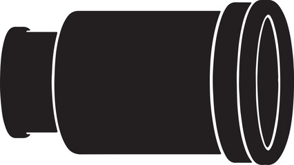 Black cylindrical with white outline shape