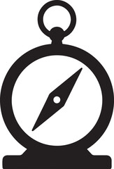 Black compass with white background navigation direction