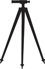 Black silhouette of a tripod three legs