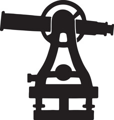 Black silhouette of old fashioned metal printing press machine