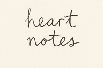 Handwritten text saying 'heart notes' on a light background. Simple and minimalistic design, suitable for various creative projects.