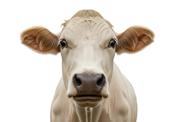 Front-Facing Portrait of Light-Colored Cow