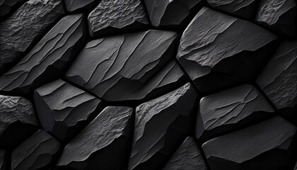 black rock texture surface with rough details repetitive patter tile
