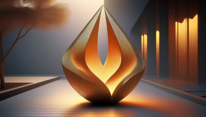 modern sculpture capturing light and form