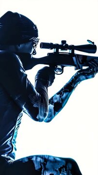 Video A person holding a handgun, suitable for use in crime stories, thrillers or action scenes