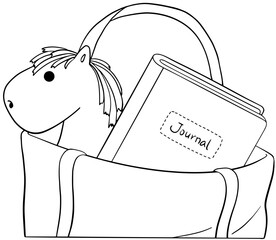 말인형과 책이 든 가방