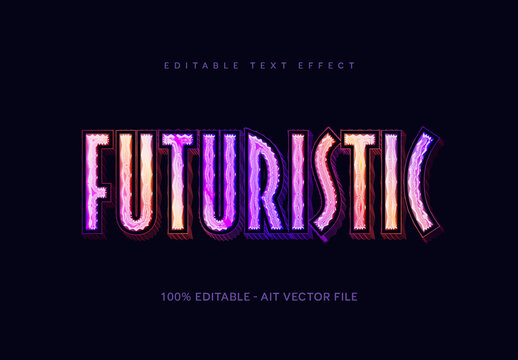 Colorful Futuristic Plasma Text Effect 3D Light Chrome Font