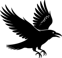 Obraz premium Raven black silhouette Vector illustration