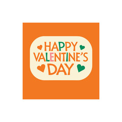 valentine's day greeting typography collection, romantic heart shaped badge design, and minimal flat vector illustration