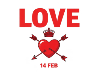 Love celebration on valentine's day isolated on transparent background