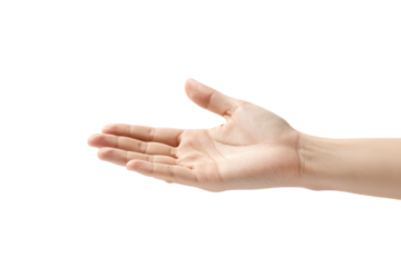 Open hand extended outward in giving gesture