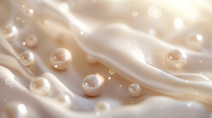 パール真珠の美しい滑らかな布のビジネス背景