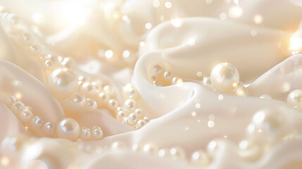 パール真珠の美しい滑らかな布のビジネス背景