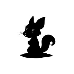 black cat on white background © rose