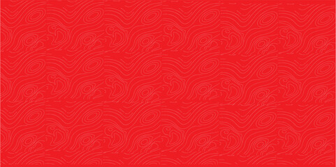 Seamless Red Pattern with Abstract Topographic Contour Lines and Human Figures background texture
