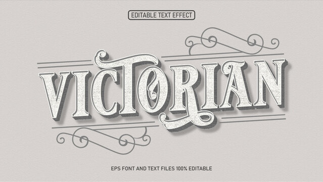 Victorian text effect editable