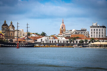 panorama of cartagena, cartagena de indias, walled city, unesco, colonial, old town, colombia, south america, latin america