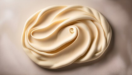 soft cream colored dough sheet with rippled edges on a pale background