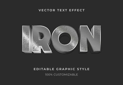 Iron Brushed Metal Text Effect