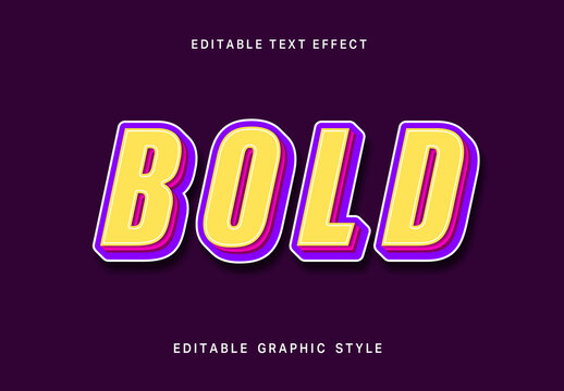 Yellow and Purple Bold 3D Text Effect Layered Outline Font